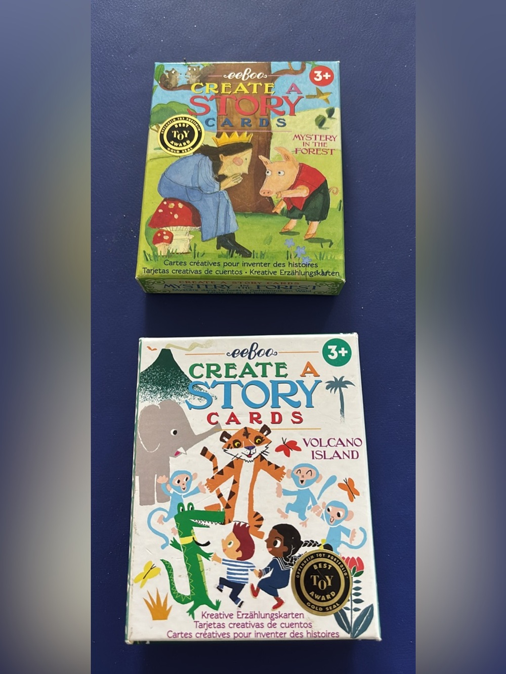 Create a Story Cards - Volcano Island / Mystery in the Forest (Blue, Green)